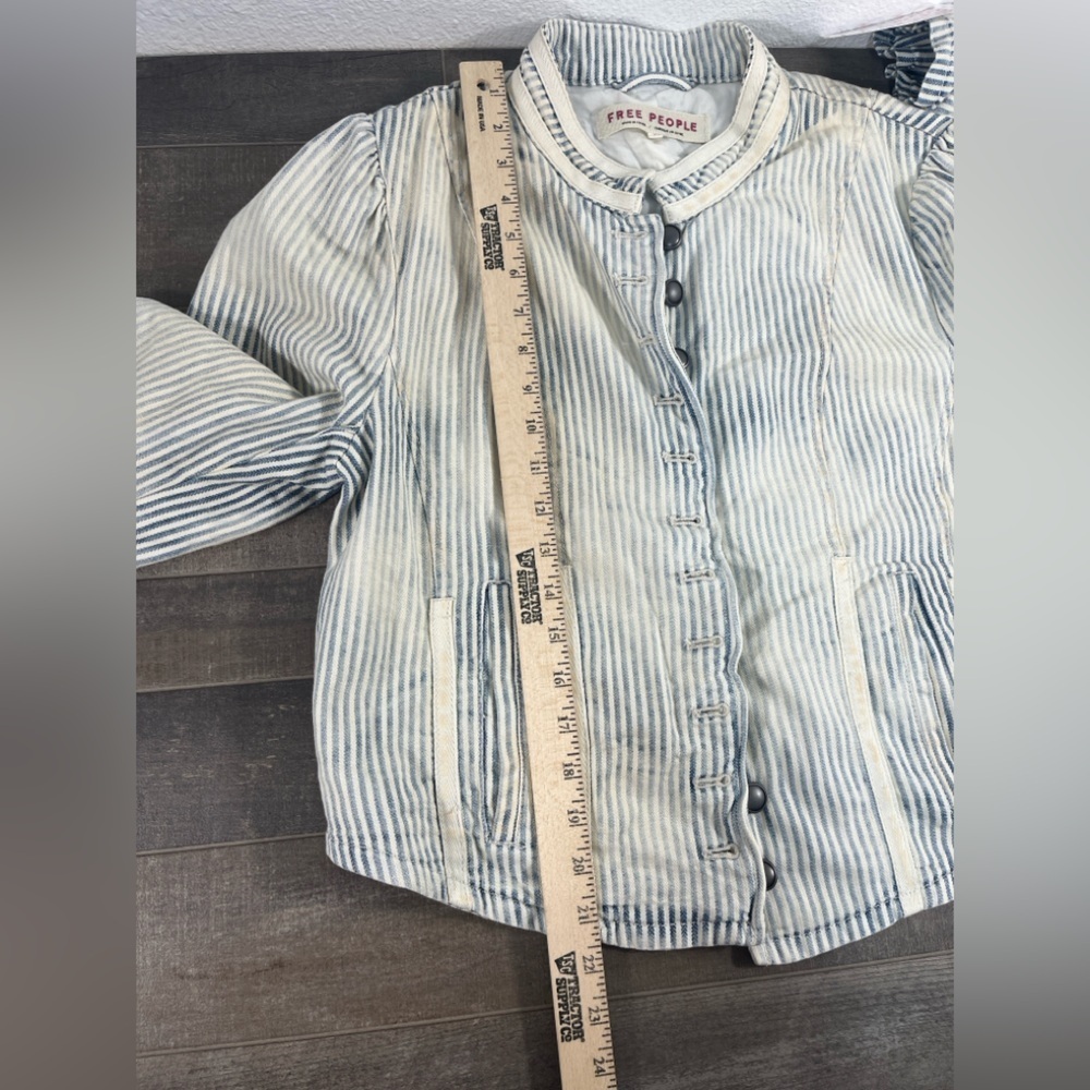 Free People Bleached Out Indigo Button Down Jacket - Picture 8 of 12